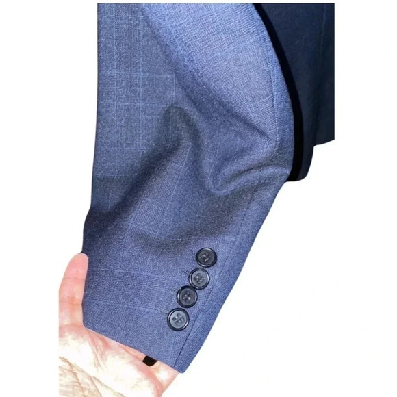 Harrod's by Chester Barrie Men's Wool Sports Coat Blazer Blue Size 40R - Picture 8 of 11
